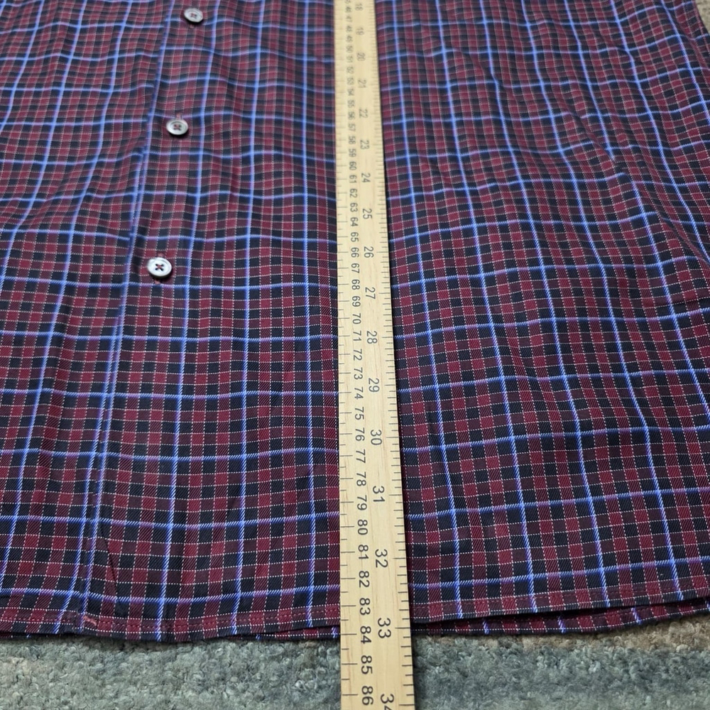 Ermenegildo Zegna Casual Button Down Shirt Red Plaid Made In Italy Mens Size XXL - Picture 7 of 10